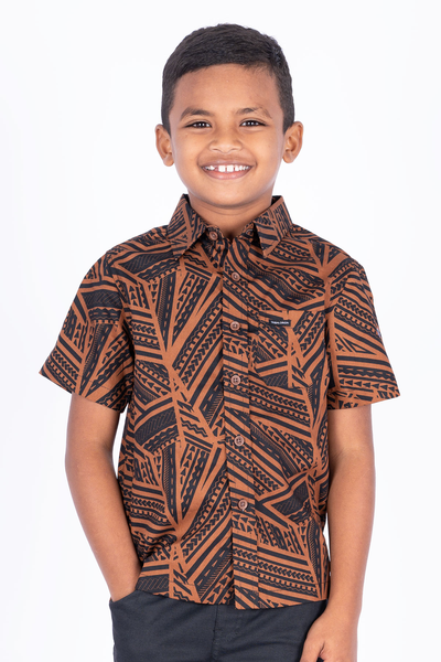 Tribal Origin Boys Bula Shirts - Rosa