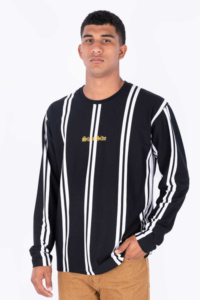 Stateside Mens Stripe L/S Tees - Sentry