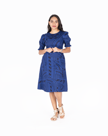 Blue Ruffled Dress -  New Zealand