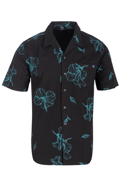 Cloudbreak Mens S/S Poplin  Shirts - Hibiscus